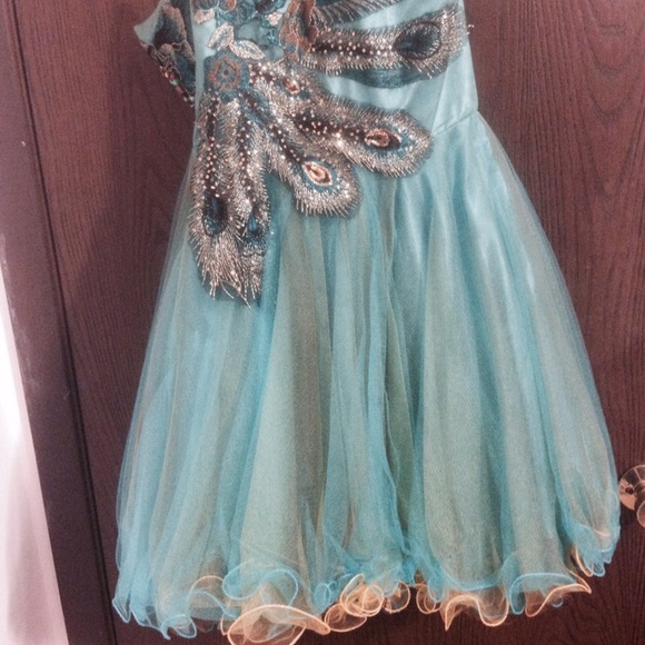 Strapless peacock dress - Picture 4 of 4